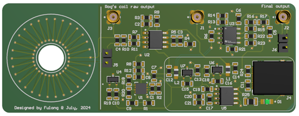 Circular-aperture PCB Rogowski coil, moderate turn density