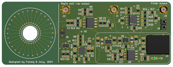 Circular-aperture PCB Rogowski coil, high turn density